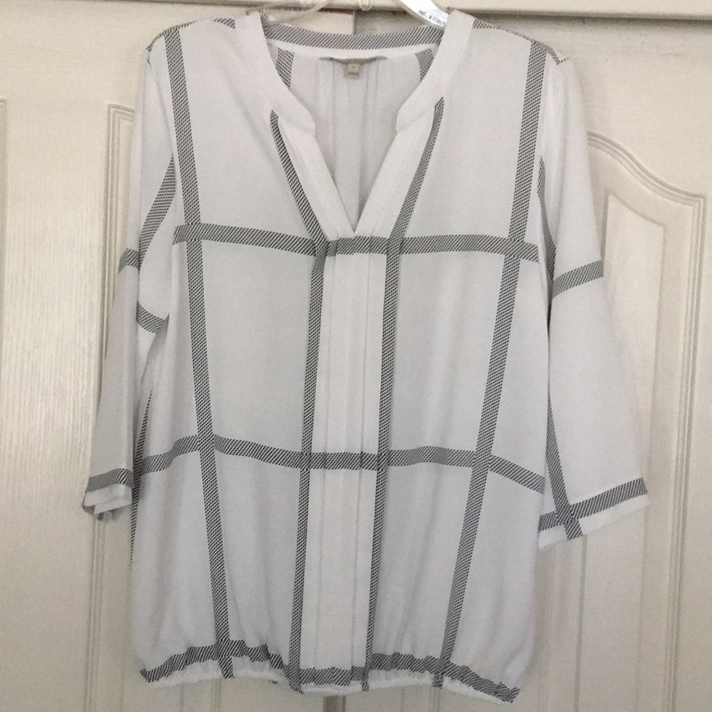 White & Black Blouse